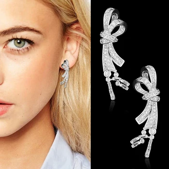 Siscathy Charms Gold Rose Color Bowknot Stud Earrings For Women Cubic Zircon Crystal Dubai korean Bridal Wedding Earrings
Siscathy Charms Gold Rose Color Bowknot Stud Earrings For Women Cubic Zircon Crystal Dubai korean Bridal Wedding Earrings