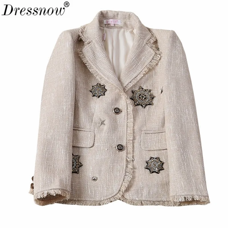 Dressnow Women High Quality Jacket Autumn Fall Winter Jacket Ladies Heavy Tweed Long Sleeve Outwear Coat Female Applique Jacket
Dressnow Women High Quality Jacket Autumn Fall Winter Jacket Ladies Heavy Tweed Long Sleeve Outwear Coat Female Applique Jacket
