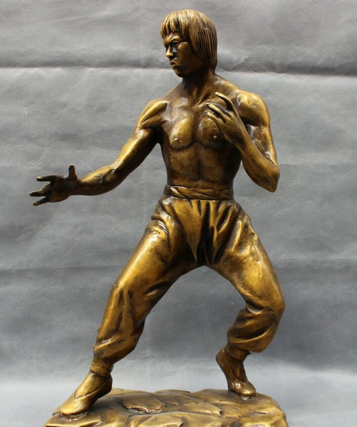 S3312 16" Chinese Bronze Copper WuShu Kung Fu Li siu Loong Xiao Long Bruce Lee Statue D0317
S3312 16" Chinese Bronze Copper WuShu Kung Fu Li siu Loong Xiao Long Bruce Lee Statue D0317