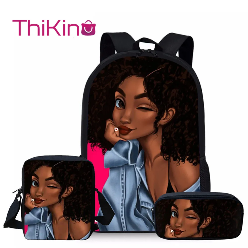 Thikin 3 PCS/SET African American Girls School Bags for Girls Bag Cartoon Book Bag Children Backpack Custom Mochila Backpack
Thikin 3 PCS/SET African American Girls School Bags for Girls Bag Cartoon Book Bag Children Backpack Custom Mochila Backpack