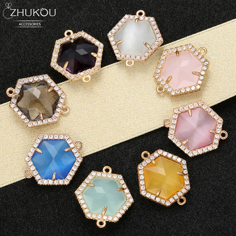 ZHUKOU 18x21mm Brass Cubic Zirconia Excellent Hexagon Connectors for DIY Necklace Handmade jewelry making findings model:VS347
ZHUKOU 18x21mm Brass Cubic Zirconia Excellent Hexagon Connectors for DIY Necklace Handmade jewelry making findings model:VS347