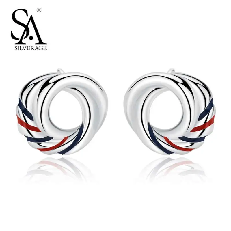 SA SILVERAGE 925 Sterling Silver Europa Stud Blue Red Earrings for Women Fine Jewelry 2019 New Arrivals Earings Fashion Jewelry
SA SILVERAGE 925 Sterling Silver Europa Stud Blue Red Earrings for Women Fine Jewelry 2019 New Arrivals Earings Fashion Jewelry