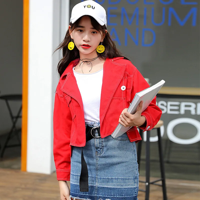 #3302 2019 Spring Extra Short Denim Jacket Female Red Women Jeans Jacket Streetwear Casual Slim Hip Hop Harajuku Korean Style
#3302 2019 Spring Extra Short Denim Jacket Female Red Women Jeans Jacket Streetwear Casual Slim Hip Hop Harajuku Korean Style