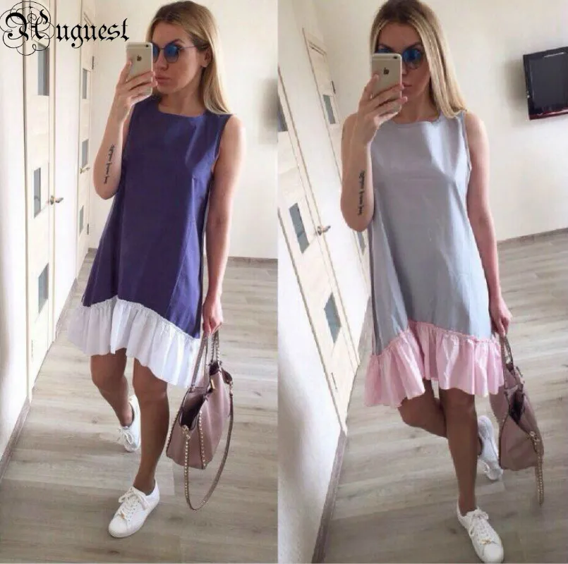 Uguest Women Mermaid Dress Sleeveless O-neck Patchwork Ruffles Tank Dress Autumn Summer Long Plus Size Dresses
Uguest Women Mermaid Dress Sleeveless O-neck Patchwork Ruffles Tank Dress Autumn Summer Long Plus Size Dresses
