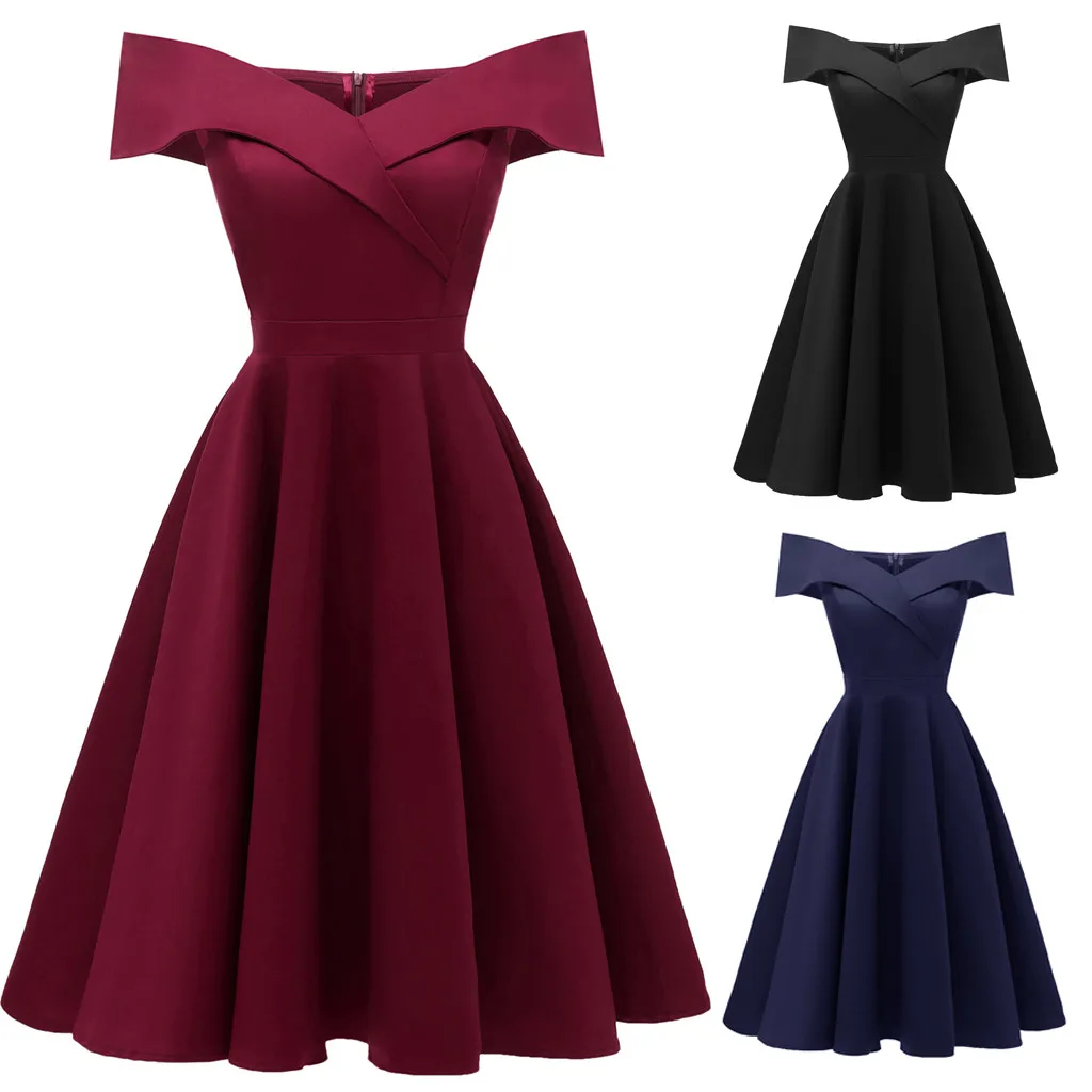 New solid color Satin dress Women Formal Off Shoulder Slash-Neck Chiffon Prom Evening Party Bridesmsid Dress A word collar dress
New solid color Satin dress Women Formal Off Shoulder Slash-Neck Chiffon Prom Evening Party Bridesmsid Dress A word collar dress