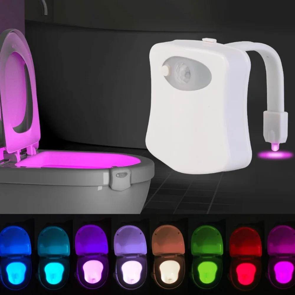 Luminous lamp 8 color waterproof backlight intelligent PIR motion sensor toilet lid, suitable for toilet LED lamp WC toilet lid
Luminous lamp 8 color waterproof backlight intelligent PIR motion sensor toilet lid, suitable for toilet LED lamp WC toilet lid