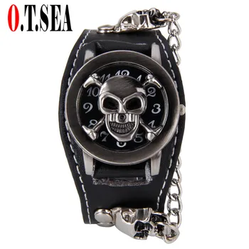 O.T.SEA Brand Copper Skull Leather Watch Men Military Sports Quartz Wrist Watch men clock Relogio Masculino
O.T.SEA Brand Copper Skull Leather Watch Men Military Sports Quartz Wrist Watch men clock Relogio Masculino