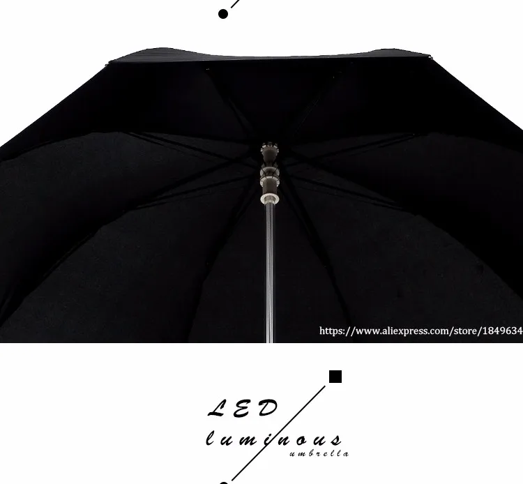 7 Colors LED Star Wars Umbrella Golf Umbrella Rain Men Women Light Flash Night Protection Car FlashLight Transparent Umbrella
