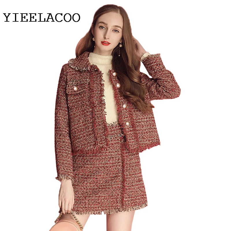 Red Tweed women Jacket +skirt suit Spring / Autumn women's jacket 2 piece shorts suit Burr ladies jacket coat
Red Tweed women Jacket +skirt suit Spring / Autumn women's jacket 2 piece shorts suit Burr ladies jacket coat