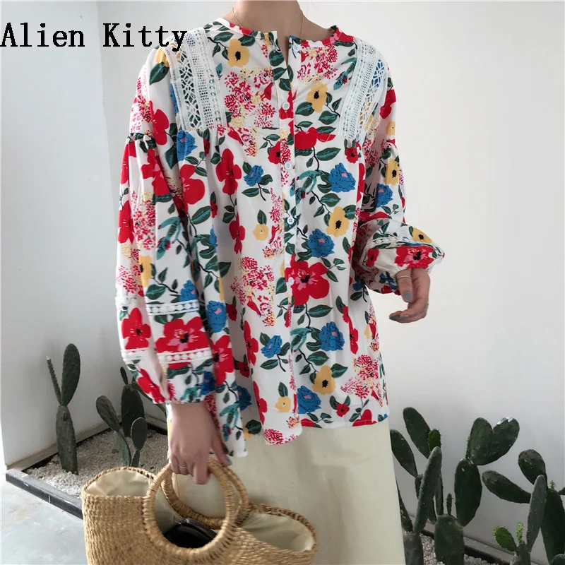 Alien Kitty Long Sleeve Blouse Women Vintage O-Neck Flower Print Shirts Women 2018 Summer Autumn Slim Loose Tops Feminina
Alien Kitty Long Sleeve Blouse Women Vintage O-Neck Flower Print Shirts Women 2018 Summer Autumn Slim Loose Tops Feminina
