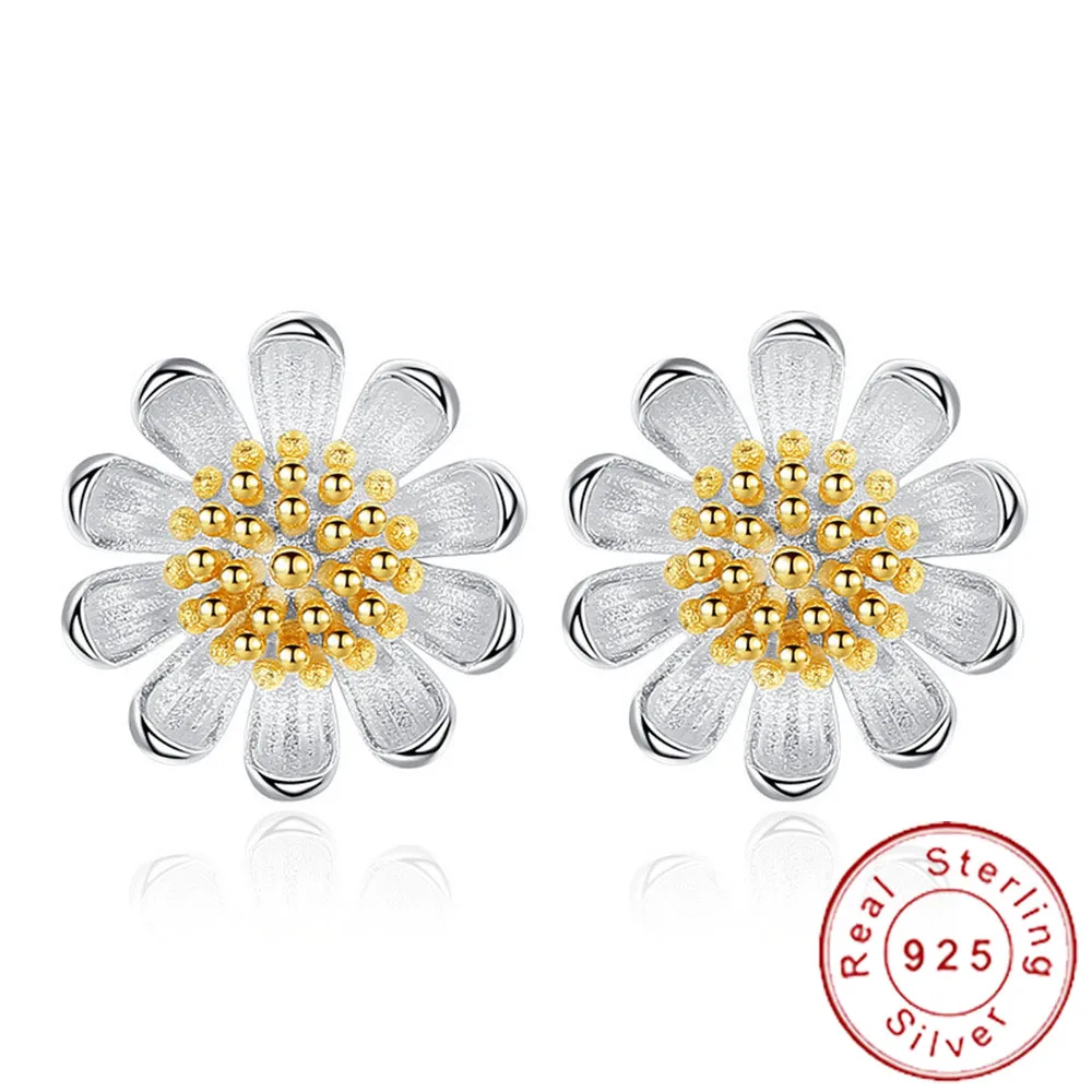 2019 Small Minimalistic Pure 925 Sterling Silver Earrings Female Simple Yellow Gold-color Daisy Flower Stud Earring Girls SE019
2019 Small Minimalistic Pure 925 Sterling Silver Earrings Female Simple Yellow Gold-color Daisy Flower Stud Earring Girls SE019