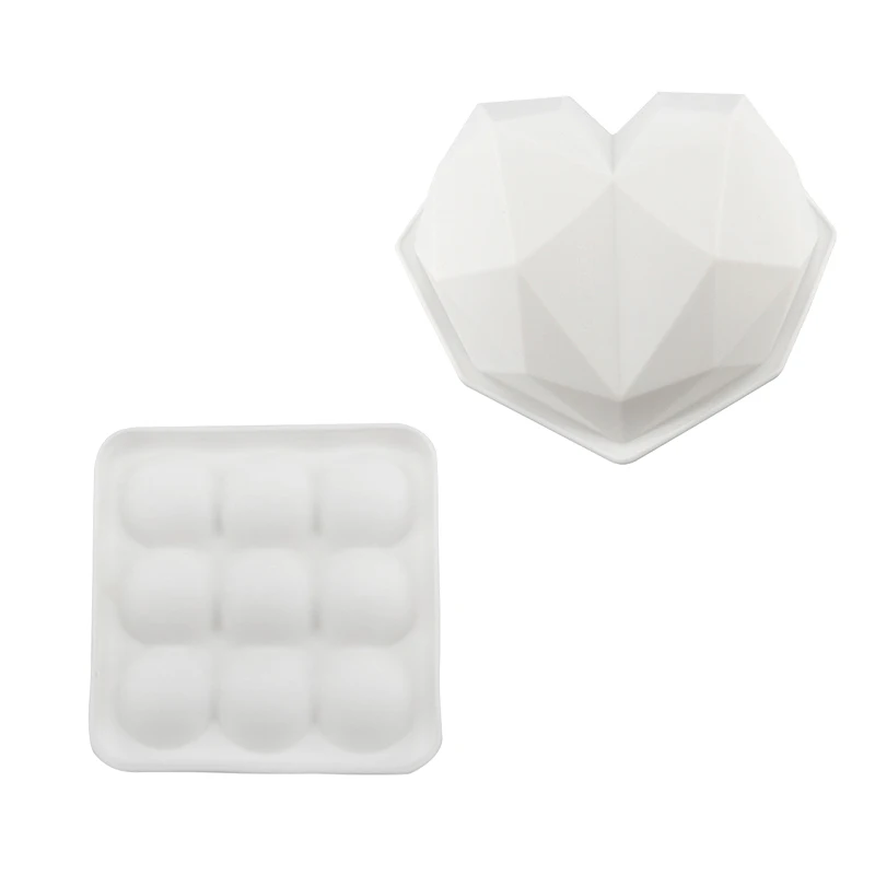 Lucky bag силиконовый 3D сердце драгоценный камень сферы выпечки торт плесень для