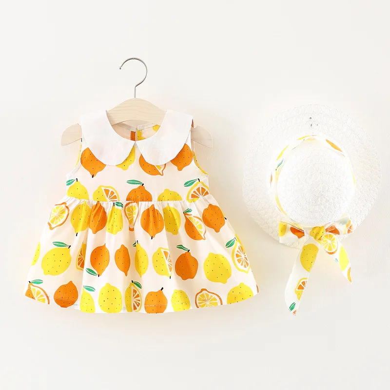 New Summer Baby Girls Dresses Children Clothing Sleeveless Lemon Princess Dress with Hat First Birthday Girl Party Clothes A284
New Summer Baby Girls Dresses Children Clothing Sleeveless Lemon Princess Dress with Hat First Birthday Girl Party Clothes A284