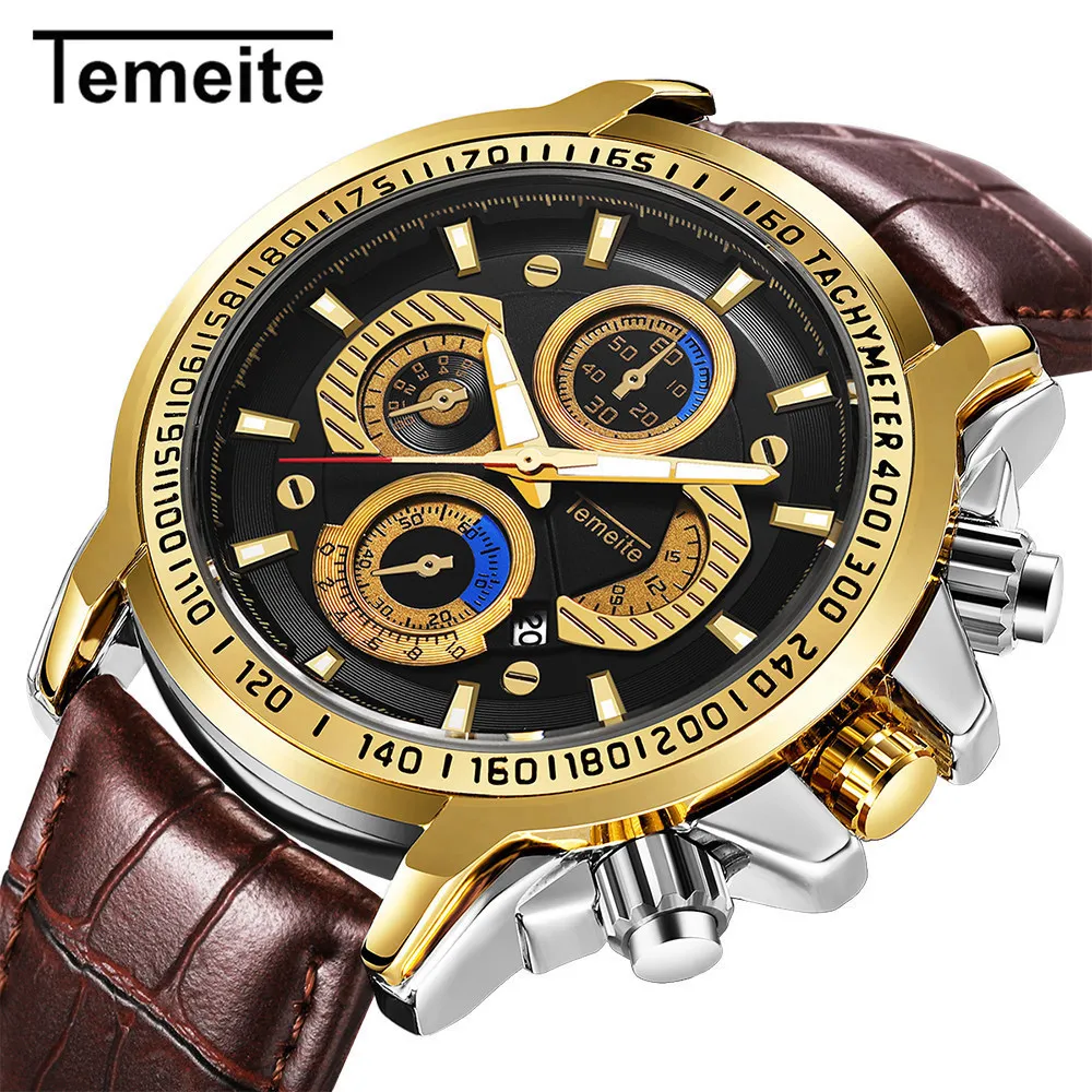 luxury mens watches TEMEITE brand men wristwatch quartz genuine leather waterproof man watches calendar brown black
luxury mens watches TEMEITE brand men wristwatch quartz genuine leather waterproof man watches calendar brown black