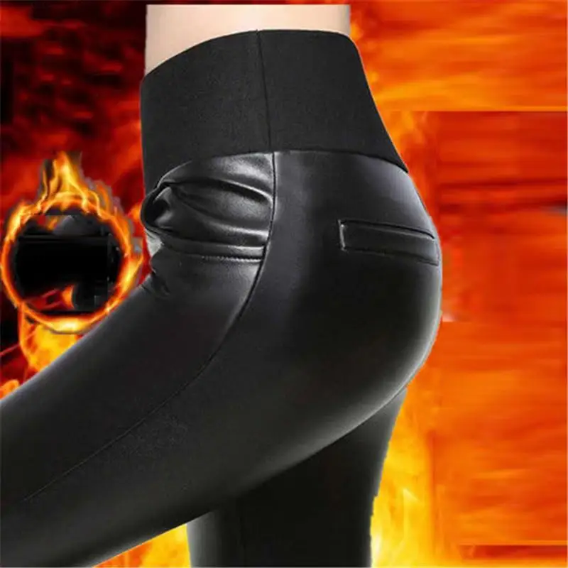 Women New Winter Plus Velvet PU Leather Pants Leggings Female Solid High Waist Leggings Warm Elastic Leggings Plus Size 6XL V428
Women New Winter Plus Velvet PU Leather Pants Leggings Female Solid High Waist Leggings Warm Elastic Leggings Plus Size 6XL V428