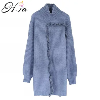 H.SA Women Turtleneck Sweater and Jumpers 2018 Winter New Long Pullovers Loose Style Korean Long Sweaters Ruffles Sweater Pull
H.SA Women Turtleneck Sweater and Jumpers 2018 Winter New Long Pullovers Loose Style Korean Long Sweaters Ruffles Sweater Pull