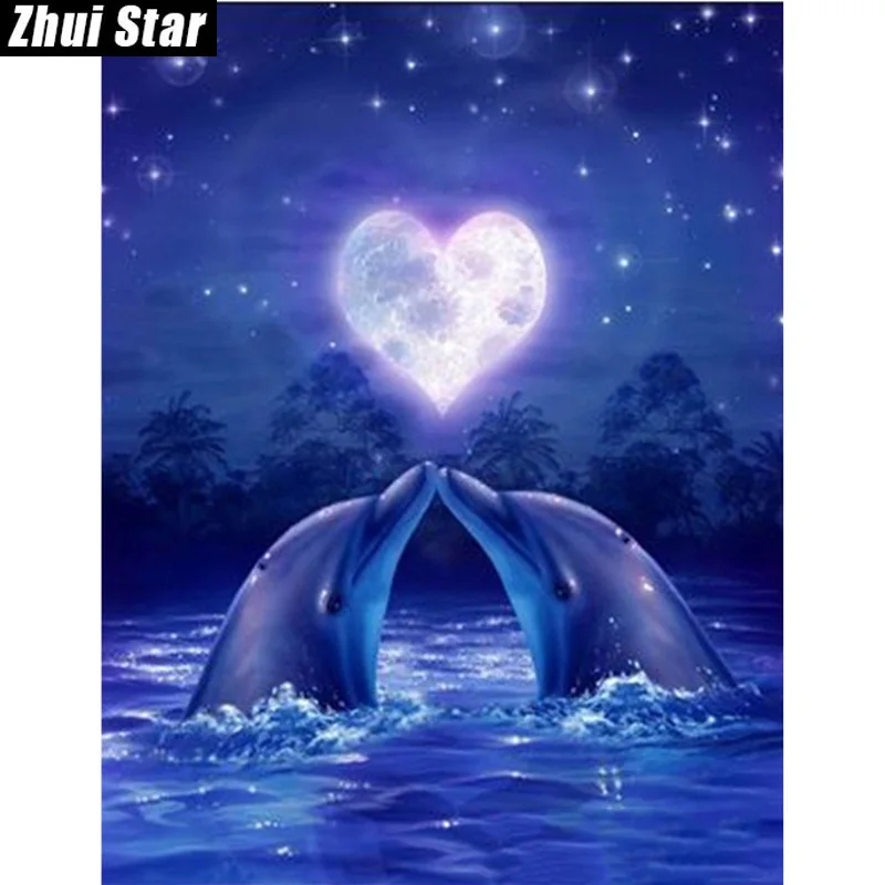 Zhui Star Full Square Drill 5D DIY Diamond Painting "love Dolphins" 3D Embroidery set Cross Stitch Mosaic Decor gift VIP
Zhui Star Full Square Drill 5D DIY Diamond Painting "love Dolphins" 3D Embroidery set Cross Stitch Mosaic Decor gift VIP