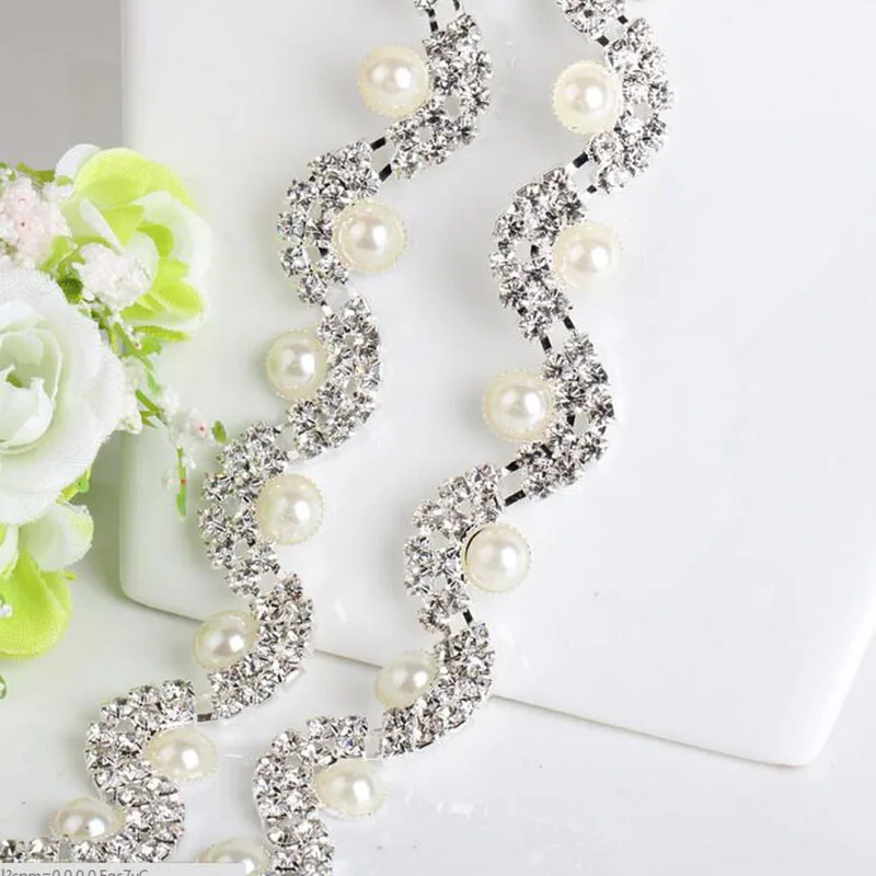 10/50Yards Rhinestone Pearl Crystals Trim For Wedding Costume Bridal Decorations
10/50Yards Rhinestone Pearl Crystals Trim For Wedding Costume Bridal Decorations
