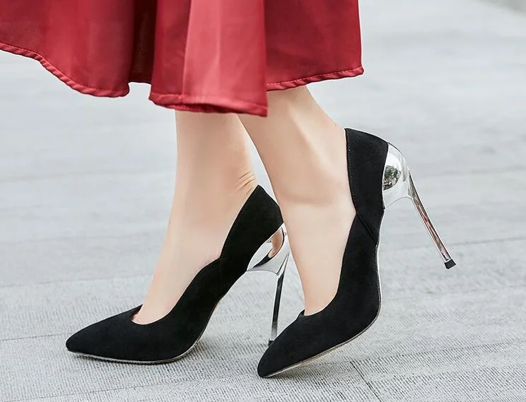 Women Pink Blue 10 12 cm Pointed Toe Suede Sliver Gold Metal Stiletto Heel Pumps Slip on High Heels Sexy Night Club Party Shoes
Women Pink Blue 10 12 cm Pointed Toe Suede Sliver Gold Metal Stiletto Heel Pumps Slip on High Heels Sexy Night Club Party Shoes