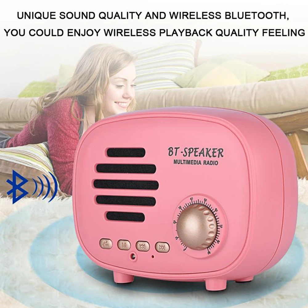 

New 2018 Classic Retro Mini Bluetooth Speaker Portable Subwoofer Wireless multimedia FM Radio U disk TF Handsfree for phone