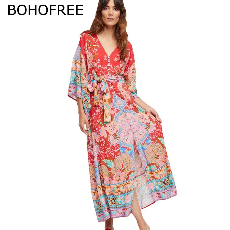 BOHOFREE Gypsy Floral Print Long Robe Maxi Dress V Neck Button Down Bohemian Dresses 2018 New Batwing Sleeve Tunic Dress Boho
BOHOFREE Gypsy Floral Print Long Robe Maxi Dress V Neck Button Down Bohemian Dresses 2018 New Batwing Sleeve Tunic Dress Boho