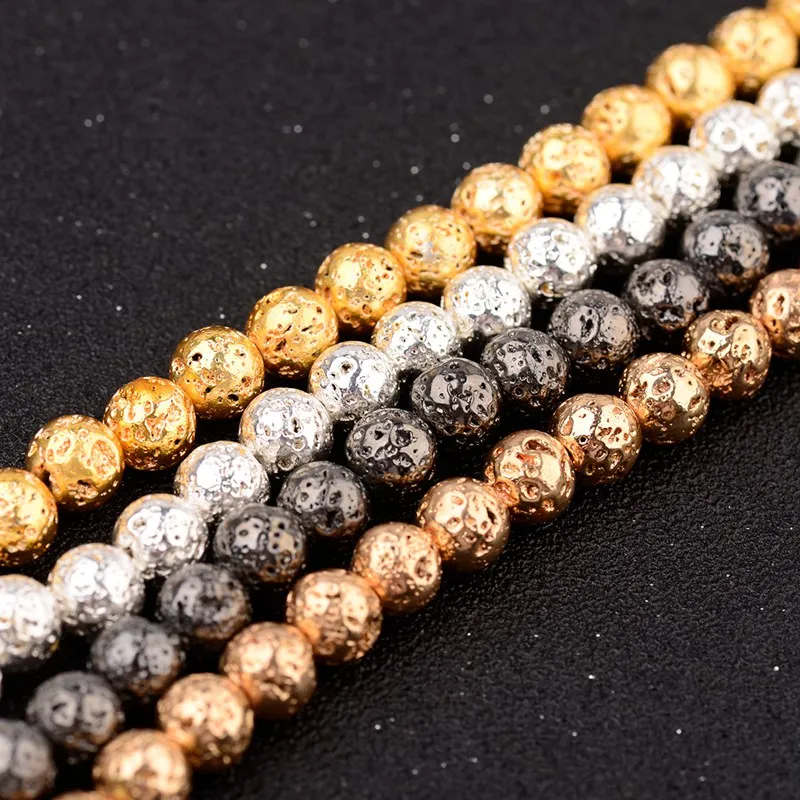 Amader Natural Stone Loose Lava Beads Essential Oil Diffuser Beads Gold Color 4mm-10mm For DIY Jewelry Findings AccessoriesBD068
Amader Natural Stone Loose Lava Beads Essential Oil Diffuser Beads Gold Color 4mm-10mm For DIY Jewelry Findings AccessoriesBD068