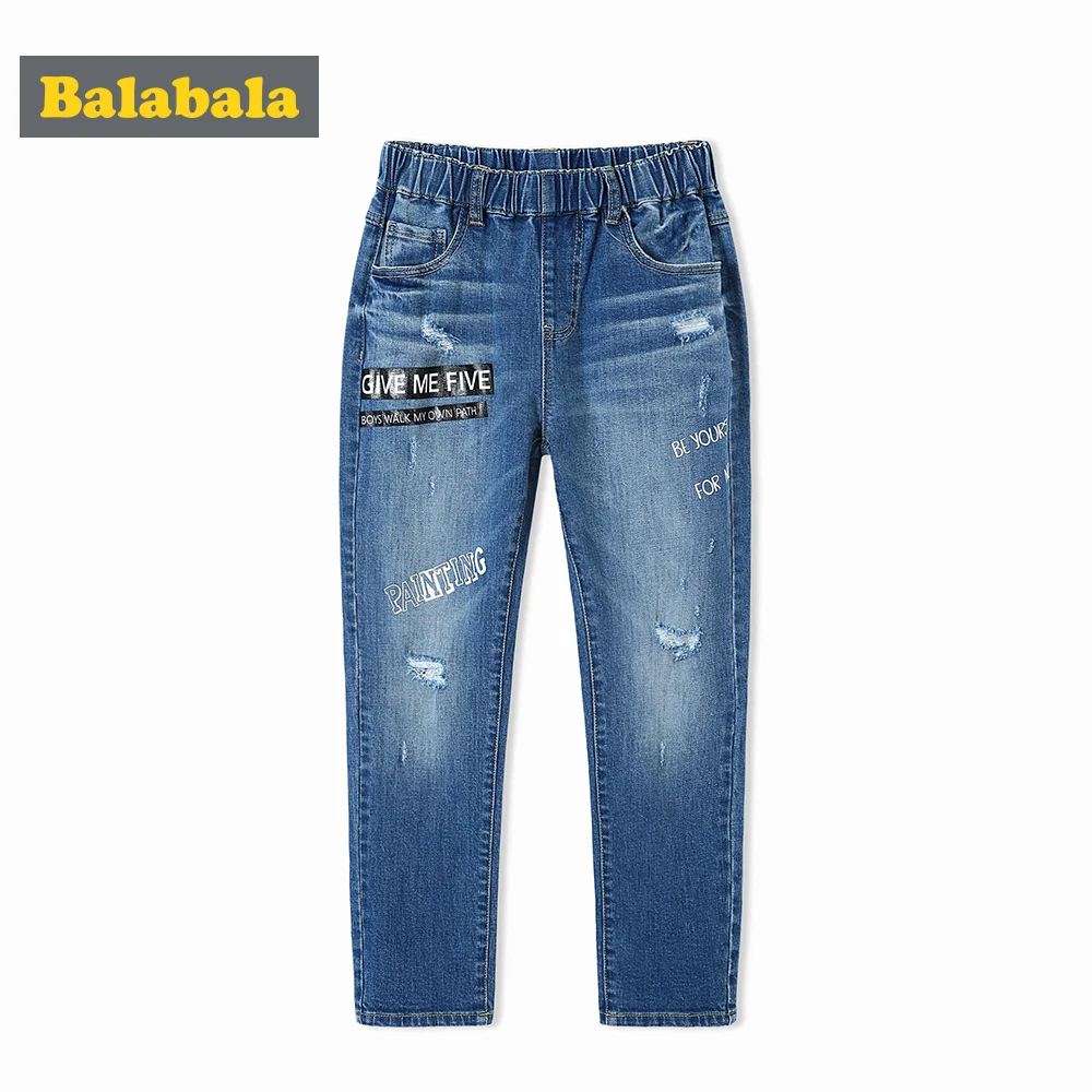 Balabala Boy Regular Fit Cotton Jeans with Destruction Children Kid Washed Jeans with Applique Fashion Pull-on Jeans with Pocket
Balabala Boy Regular Fit Cotton Jeans with Destruction Children Kid Washed Jeans with Applique Fashion Pull-on Jeans with Pocket