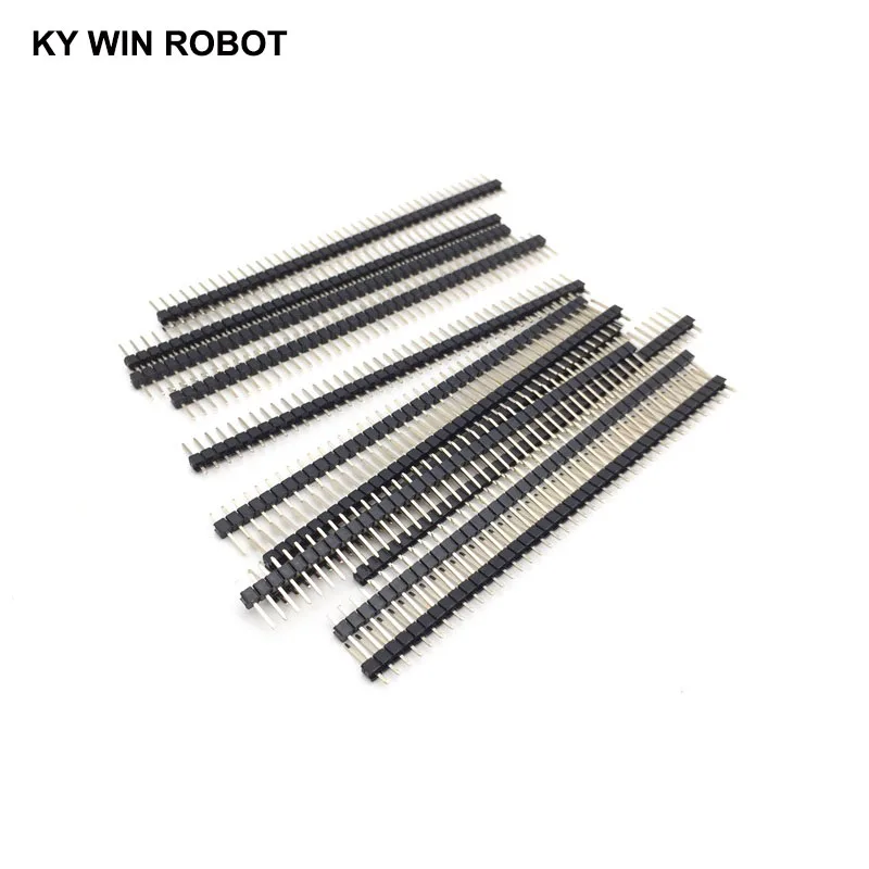 10 pcs 2.54mm Breakable Pin Header 1x40 40pin Male Single Row Strip Gold-Plated
