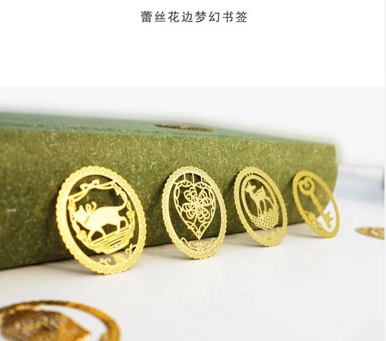 Fancy Gold-plated Bookmarks Carven Animal Hollowed-out Lace Fairy Tale Metal Book Clip Circular Page-marker Dreamlike Book Mark
Fancy Gold-plated Bookmarks Carven Animal Hollowed-out Lace Fairy Tale Metal Book Clip Circular Page-marker Dreamlike Book Mark