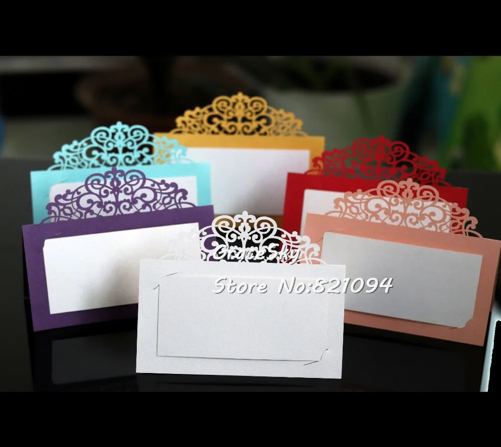 50pcs laser cut Elegant Crown Lace Name Place Seat Paper Wedding Invitation Table Cards Party Table Decoration Marriage favors
50pcs laser cut Elegant Crown Lace Name Place Seat Paper Wedding Invitation Table Cards Party Table Decoration Marriage favors