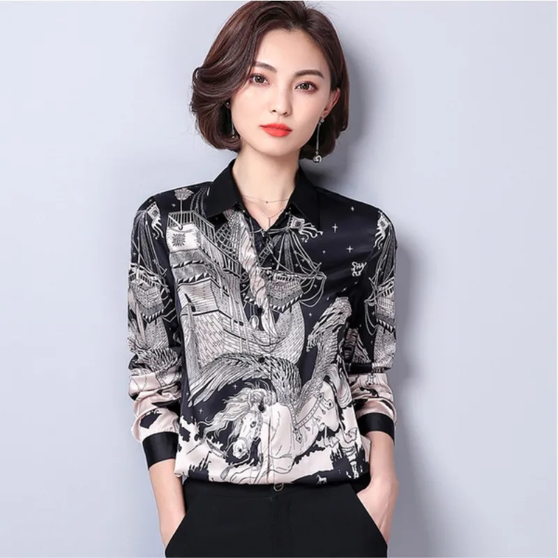2019 Summer Fashion Women Long Sleeve horse Print Shirt Blouse Work Casual Chiffon Blouse Lady Office Loose Top Blusas femininas
2019 Summer Fashion Women Long Sleeve horse Print Shirt Blouse Work Casual Chiffon Blouse Lady Office Loose Top Blusas femininas