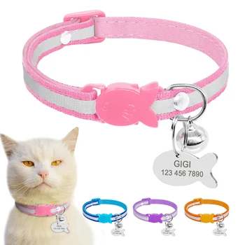 Reflective Nylon Cat Collar Personalized Safety Cat Collar Breakaway Engraved Kitten Collar With Engraved Fish IDTag XS
Reflective Nylon Cat Collar Personalized Safety Cat Collar Breakaway Engraved Kitten Collar With Engraved Fish IDTag XS