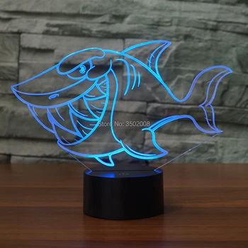 LED 3D shark design 7 color touch switch touch switches USB cable as the home decoration holiday gift
LED 3D shark design 7 color touch switch touch switches USB cable as the home decoration holiday gift