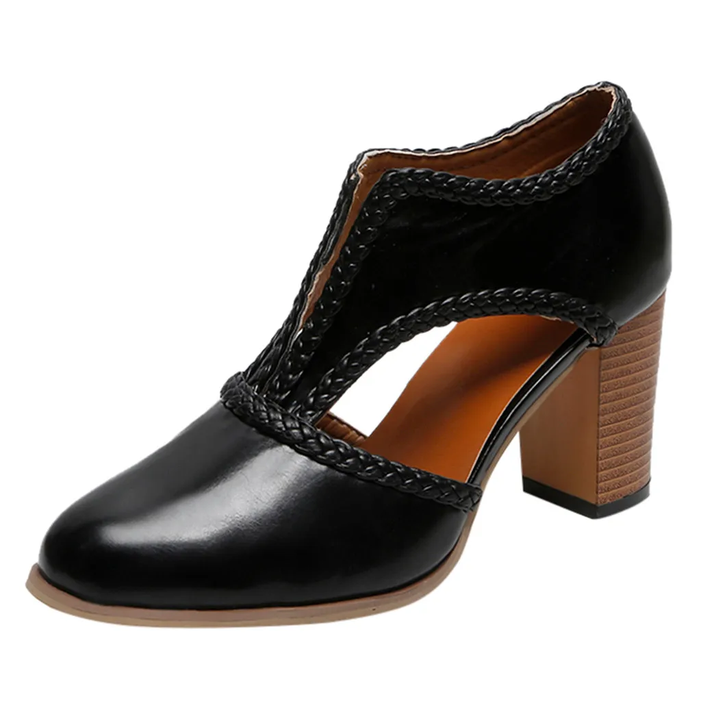 JAYCOSIN Shoes Women Retro Single Shoes Fashion Rome Retro Square Heels Pointed Toe pure color High Heels
JAYCOSIN Shoes Women Retro Single Shoes Fashion Rome Retro Square Heels Pointed Toe pure color High Heels