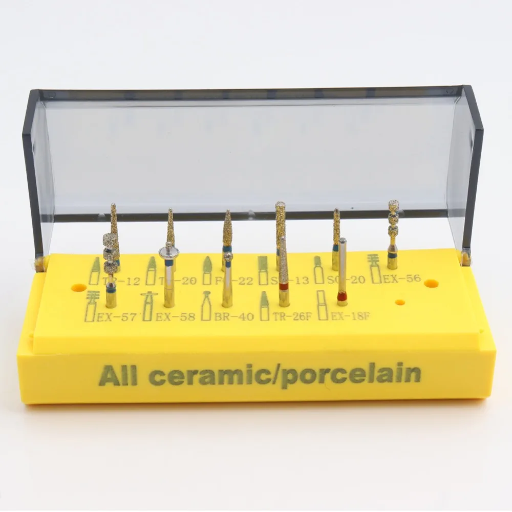 1 Kit(11pcs) Dental All Ceramic/Porcelain Dental Diamond Burs Drill Kit Dental Burs Dentists Professional
1 Kit(11pcs) Dental All Ceramic/Porcelain Dental Diamond Burs Drill Kit Dental Burs Dentists Professional
