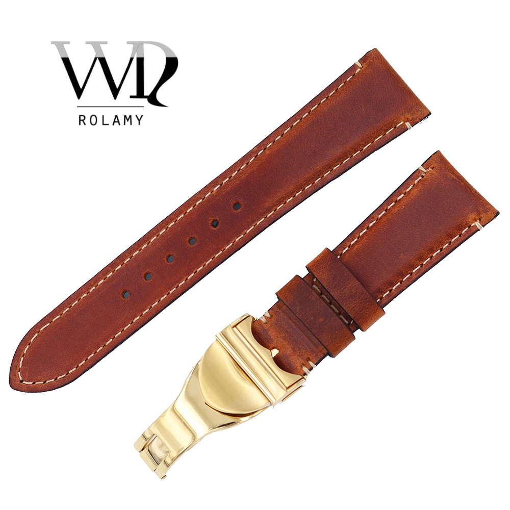 Rolamy Wholesale 22mm Vintage Style Genuine Leather Replacement Wrist Watchband Strap Belt Loops Band Bracelets For IWC Tudor
Rolamy Wholesale 22mm Vintage Style Genuine Leather Replacement Wrist Watchband Strap Belt Loops Band Bracelets For IWC Tudor