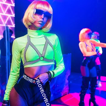 Jazz Dance Hip Hop Costume Sexy Female DJ DS Singer Nightclub Party Clothes Fluorescent Green Tops Shorts Two Pieces Set DL3728
Jazz Dance Hip Hop Costume Sexy Female DJ DS Singer Nightclub Party Clothes Fluorescent Green Tops Shorts Two Pieces Set DL3728
