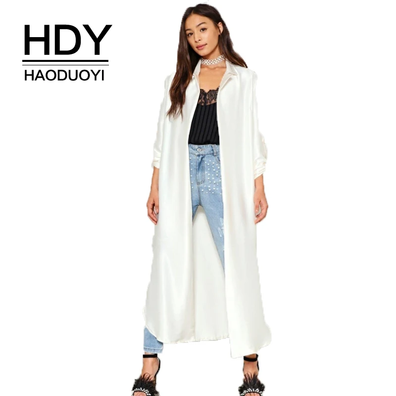 HDY Haoduoyi Solid Beige OL Lady Shirts Style Tench Coats Split Side Buttons Female Elegant Outwears Turn-down Collar Lady Coats
HDY Haoduoyi Solid Beige OL Lady Shirts Style Tench Coats Split Side Buttons Female Elegant Outwears Turn-down Collar Lady Coats