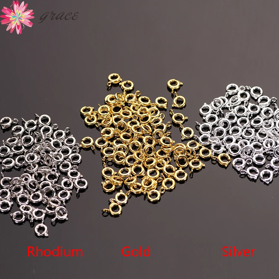 20pcs/lot 6mm Small Tiny Spring Ring Clasp Buckle For Diy Necklace Bracelet End Connectors Findings Golden Silver Rhodium Plated
20pcs/lot 6mm Small Tiny Spring Ring Clasp Buckle For Diy Necklace Bracelet End Connectors Findings Golden Silver Rhodium Plated