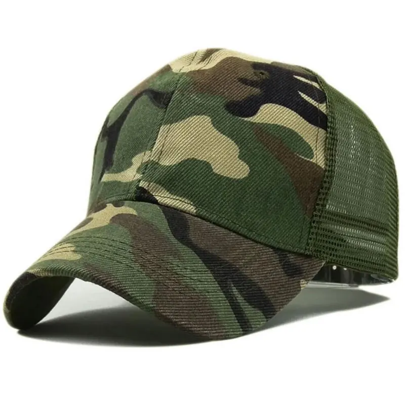 

Men Mesh Cap Camouflage Snapback Blank Camo Baseball Cap with no Embroidery Army Green Gray Trucker Cap Size 58