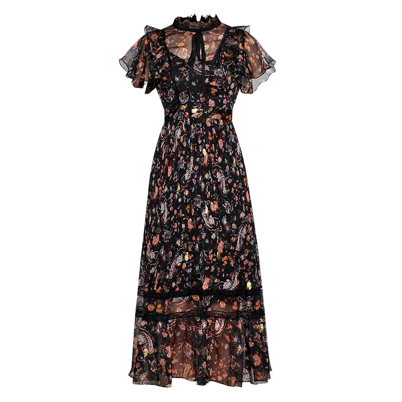VERDEJULIAY 2019 Summer Dresses Casual Ruffles Sleeve Lace patchwork Vintage Floral Printed Mid dress Black Women Dress
VERDEJULIAY 2019 Summer Dresses Casual Ruffles Sleeve Lace patchwork Vintage Floral Printed Mid dress Black Women Dress