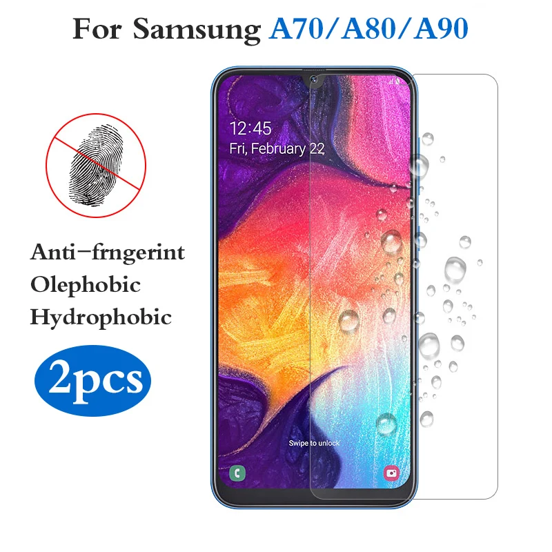 2 шт закаленное стекло для samsung a70 a80 a90 полное покрытие защитное на экран телефона