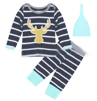 4sets/lot Kids suit children set T-shirt+pants+caps elk striped baby clothing girls suit 0928 sylvia 539070432082 
4sets/lot Kids suit children set T-shirt+pants+caps elk striped baby clothing girls suit 0928 sylvia 539070432082