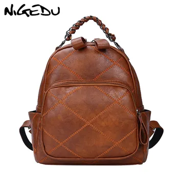 Brand design Women Backpack Vintage Chains Travel Backpack bag High Quality PU Lerther Backpacks Schoolbags Girls Thread Sac
Brand design Women Backpack Vintage Chains Travel Backpack bag High Quality PU Lerther Backpacks Schoolbags Girls Thread Sac