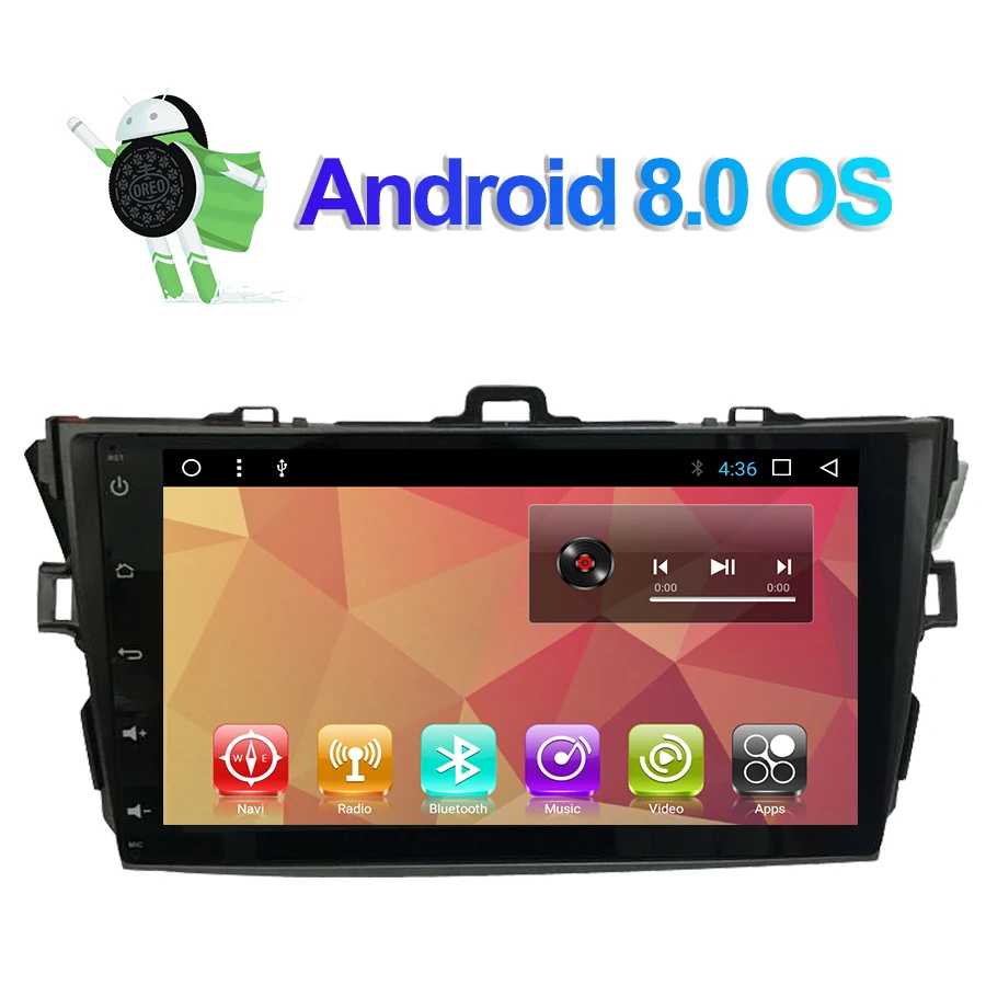 9 ''Android 8 0 автомобильный Радио мультимедийный плеер для Toyota Corolla 2007 2008 2009 2010 2011