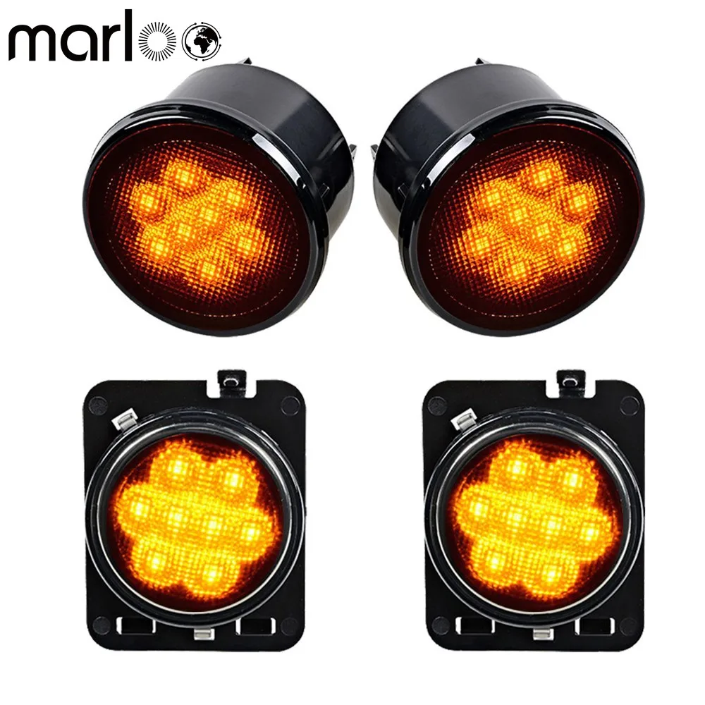 Smoked Front Grille Amber Turn Signal Light Fender Flares Led Side Maker Indicator Light for Jeep Wrangler JK JKU 2007-2018
Smoked Front Grille Amber Turn Signal Light Fender Flares Led Side Maker Indicator Light for Jeep Wrangler JK JKU 2007-2018