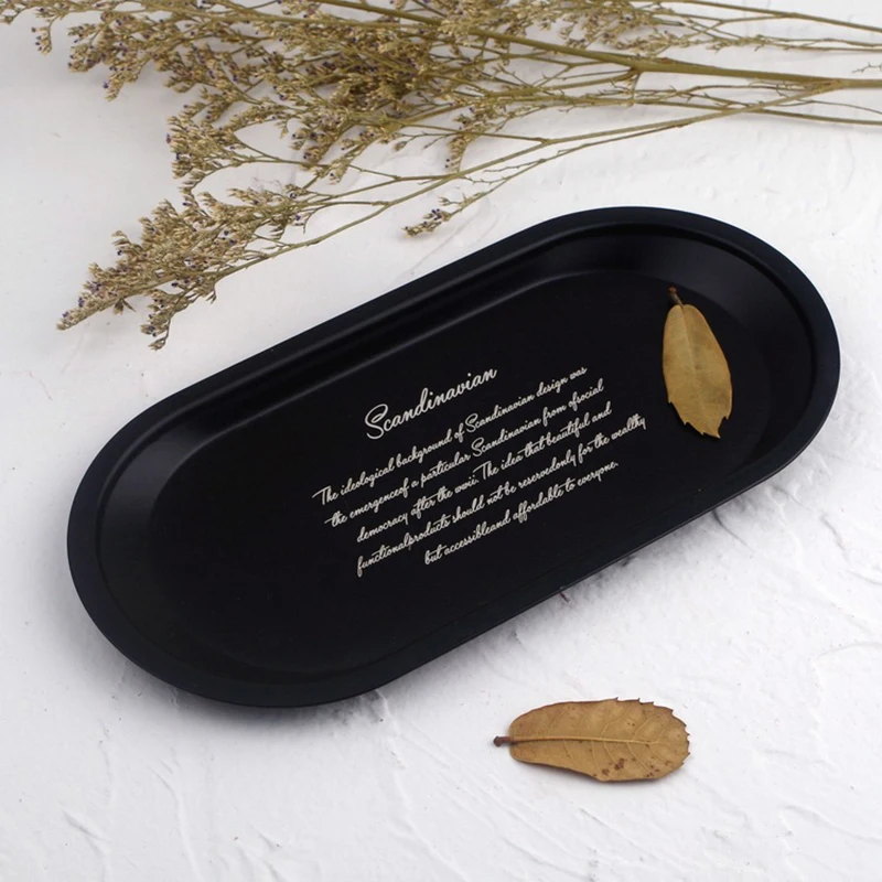 Scandinavia Metal Storage Tray Black Oval Fruit Plate Vogue Letter Print Jewelry Display Tray Storage Desktop Decor Organizer
Scandinavia Metal Storage Tray Black Oval Fruit Plate Vogue Letter Print Jewelry Display Tray Storage Desktop Decor Organizer