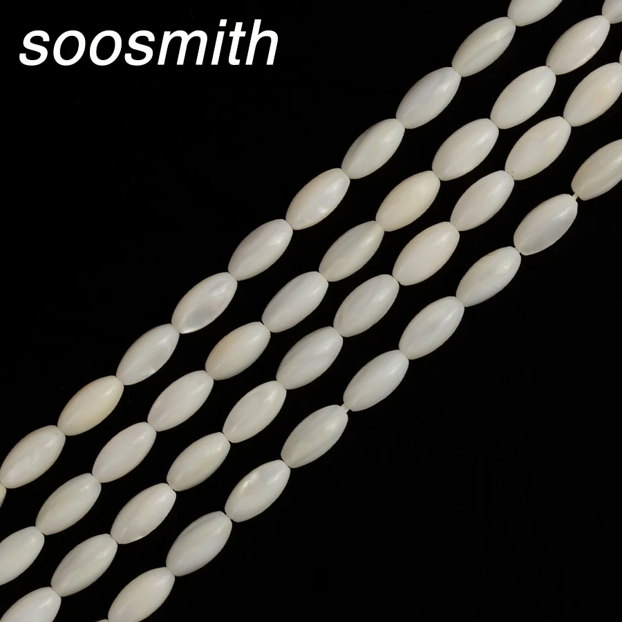 soosmith New Fashion White Rice Shape Natural Shell Beads For Jewelry Making 4x7mm 4x9mm pick Size Diy Pendant Earring Craft 
soosmith New Fashion White Rice Shape Natural Shell Beads For Jewelry Making 4x7mm 4x9mm pick Size Diy Pendant Earring Craft