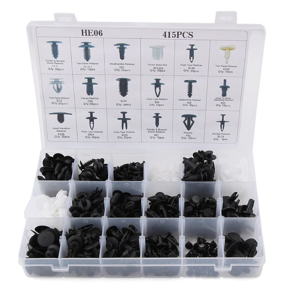 415 PCS Car Auto Push Pin Rivet Trim Clip Panel Body Interior Assortment Set For Ford Focus Mondeo Festiva Fusion Suit Fiesta KA
415 PCS Car Auto Push Pin Rivet Trim Clip Panel Body Interior Assortment Set For Ford Focus Mondeo Festiva Fusion Suit Fiesta KA