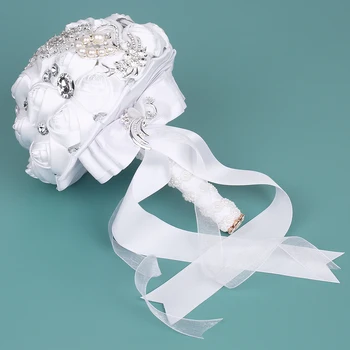 Bridal Bouquet Satin Handmade Wedding Brooch Rhinestone Rose Flower with Artificial Pearls Decorated for Bride Wedding Supplies
Bridal Bouquet Satin Handmade Wedding Brooch Rhinestone Rose Flower with Artificial Pearls Decorated for Bride Wedding Supplies